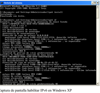 habilitar ipv6 windows xp