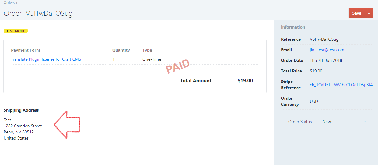 Shipping and Billing Address in Order details